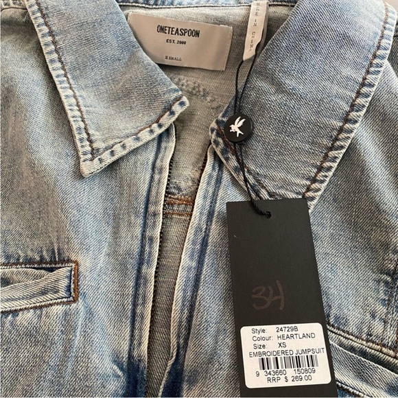 One Teaspoon HEARTLAND EMBROIDERED MARGOT JUMPSUIT - Picture 6 of 7